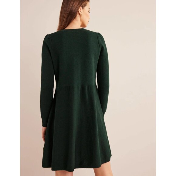Boden Relaxed Knitted Mini Dress Green Size 14L - Picture 3 of 14